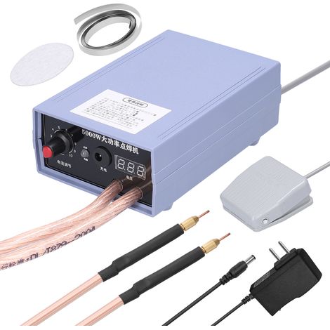 Machine de Soudage par Points Portable Domestique Alimentée Batterie 18650, Appareil Rechargeable Haute Puissance pour Tôles Nickel 0, 1 à 25 Mm. (1/5)