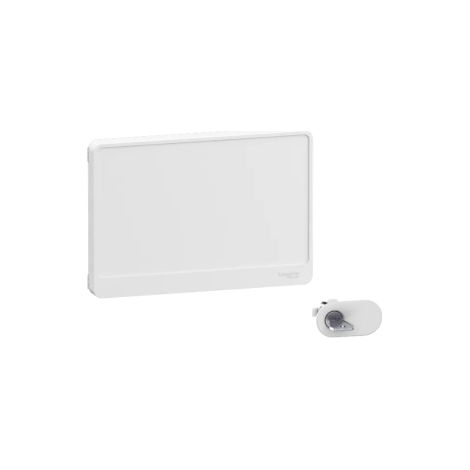 Schneider - Resi9 - Porte Styl - Blanc - 18 modules - 1 rangu00e9e + serrure avec clu00e9 - Ru00e9f. : R9H18421+R9H13388 (1/4)
