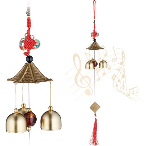 Campanas de viento de metal Feng Shui, juego de 2 (1/5)