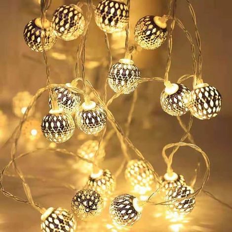 Guirlande lumineuse marocaine,guirlande lumineuse LED,décoration de Noël,guirlande lumineuse d'intérieur,LED blanc chaud,boule (1/5)
