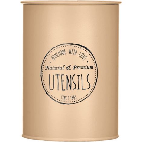 Recipiente beige para utensilios de cocina (1/4)