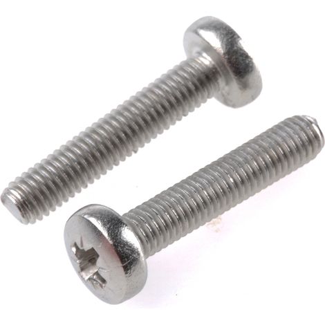 Vis à métaux RS PRO M5 à tête Cylindrique Pozidriv en Acier Inoxydable, 25mm ( Prix pour Boîte de 100 )
