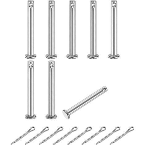 Goupille à chape M5 x 40 mm - Lot de 8 - Acier inoxydable 304 - Tête plate avec trou - Pour remorque et machine (1/5)