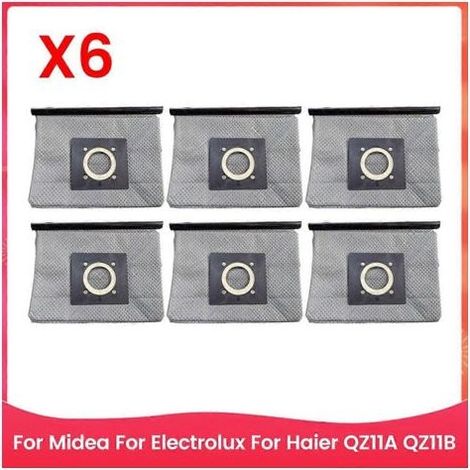 Lot de 6 sacs à poussière pour aspirateur Midea, Electrolux et Haier QZ11A/QZ11B (non tissés). (1/5)