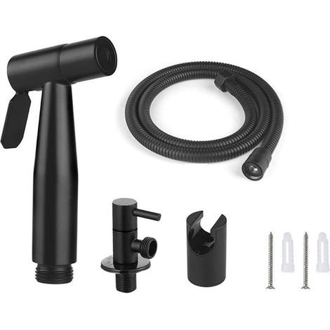 Pulvérisateur De Toilettes Noir Pulvérisateur Douche Hygiénique De Bidet Robinet À Fixation Mural À Haute Pression Et Économique Mais Robuste (1/5)