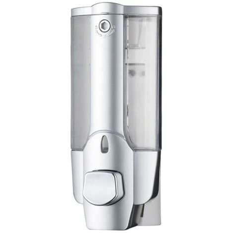 Distributore di sapone manuale da parete, distributore di sapone per le mani da 350 ml, distributore di sapone commerciale da parete per bagno, cucina, hotel (argentato) (1/4)
