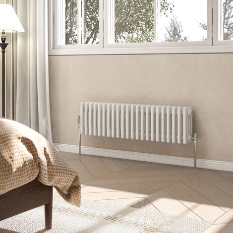 AVER-GROWTH 4 Column Traditional Cast Iron Style Radiator White 300x1010mm (1/5)