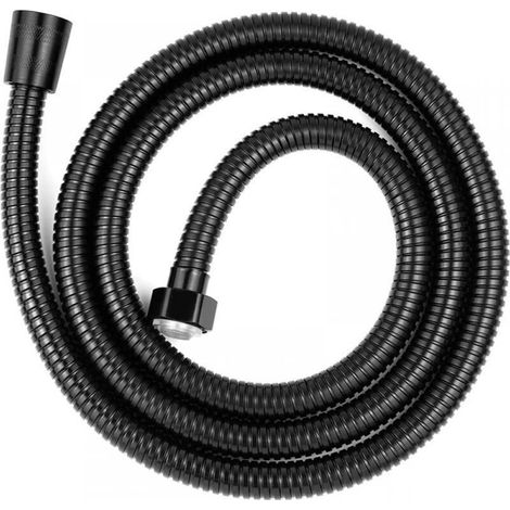Flexible de douche universel en acier inoxydable de 1,5 m - Anti-torsion et anti-corrosion, filetage G1/2 - Noir (1/4)