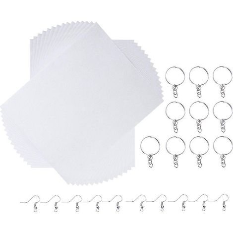 15 feuilles de film rétractable vierge pour bijoux à la main, feuilles de rétraction pour boucles d'oreilles, film rétractable Dink, papier rétractable