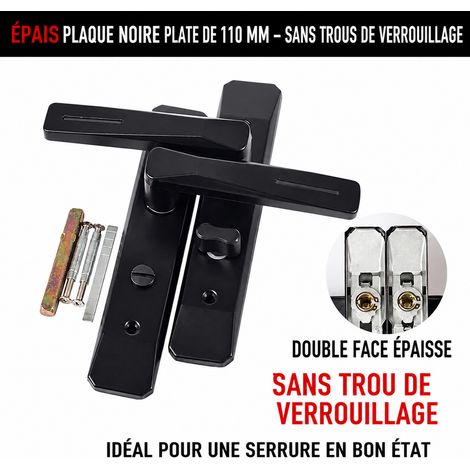 Plaque plane renforcée noire universelle à 110 trous pour serrure de salle de bains noir réf 0847 10 g – Livraison gratuite