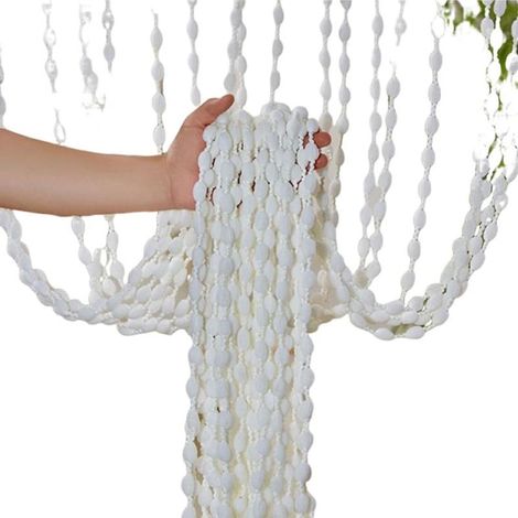 Rideau de lanterne,rideaux, rideaux, pompons, cloisons,blanc,100x200cm,1 paquet (1/5)