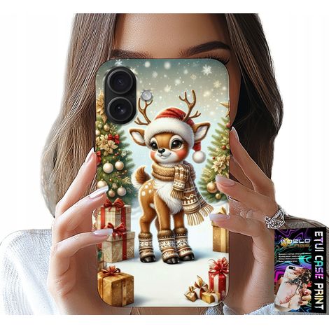 Custodia per iPhone 16 Plus - renne, motivi natalizi + vetro (1/5)