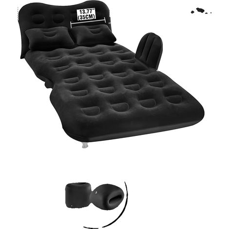Matelas de voiture gonflable, fonction de sécurité pour enfants, design confortable, Style 2 Noir (1/2)