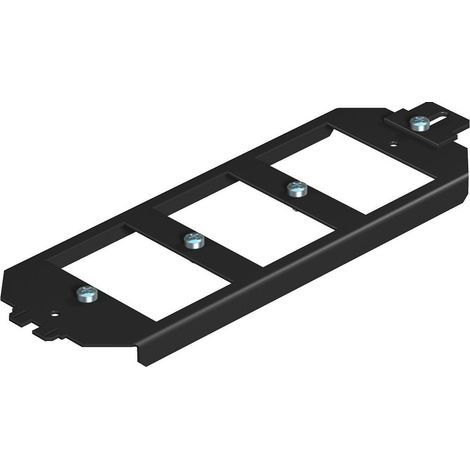 OBO Bettermann Soporte básico para placa de soporte 208x76x12 acero cincado banda negro intenso RAL 9005, 7407840