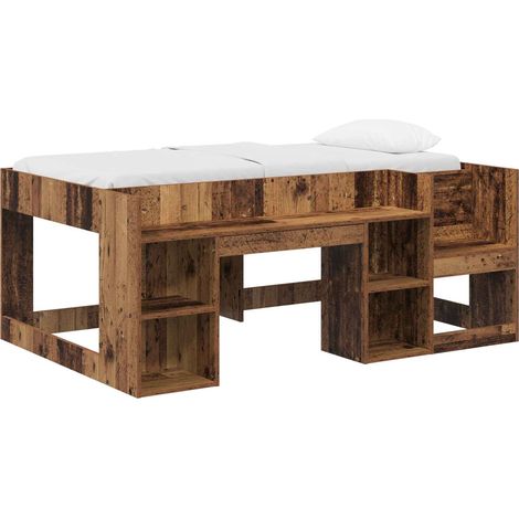 Maison Exclusive - Kinderbettgestell mit Stauraum Altholz 80 x 16
