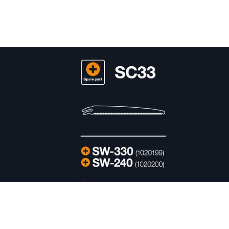 Fiskars Lama di ricambio dritta originale per seghetti SW 240 e SW 330, Lunghezza lama: 33 cm, Acciaio di qualità, SC33, 1020195 (1/3)