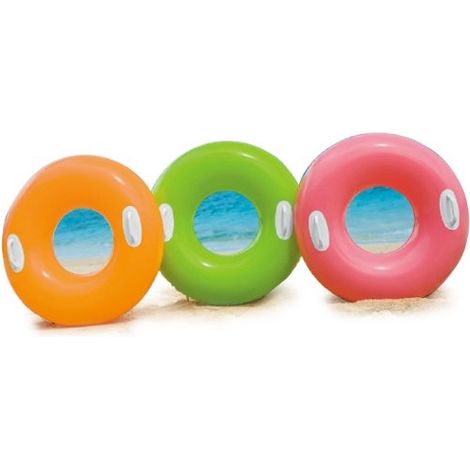 BouA e de sauvetage gonflable en forme de beignet Intex 59258 avec poignA es piscine de mer 76 cm enfant