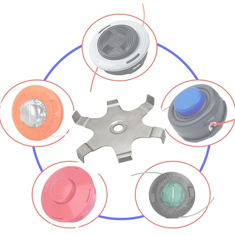 Lame anti-enroulement pour tête de tondeuse à gazon, diamètre de l’alésage interne 25,4 mm - Lame de coupe pour mauvaises herbes de rechange avec alésage de montage (1/4)