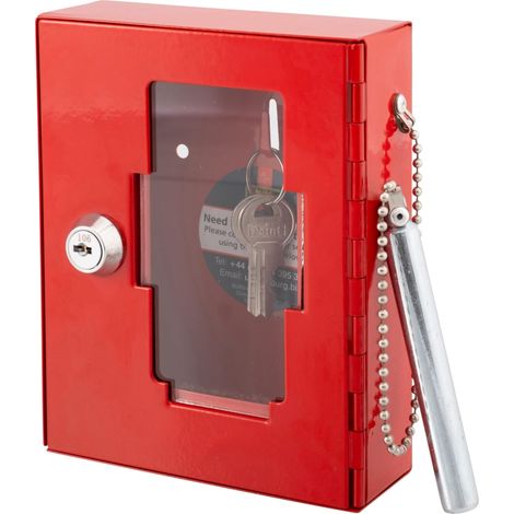 Boîte à clés d'urgence avec Marteau en Verre de Frein Rouge 120 mm x 150 mm x 40 mm (1/5)