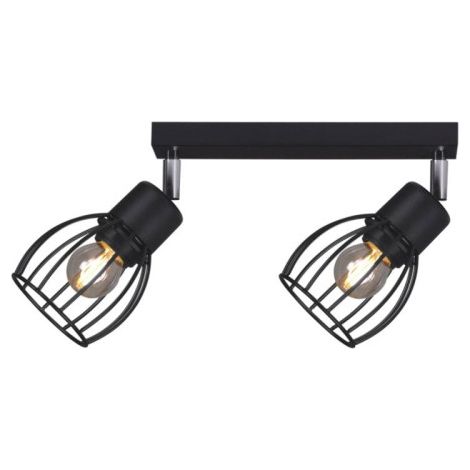Plafonnier barre noir orientable 2xE27 Kaja MIKA K-4565