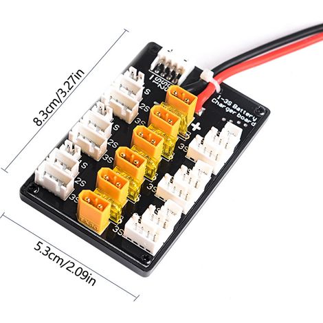 XT30 Parallel-Ladeplatine für 1S, 2S und 3S LiPo-Akkus, kompatibel mit LiPo-Akkus mit XT30- und JST-Anschluss (1/5)