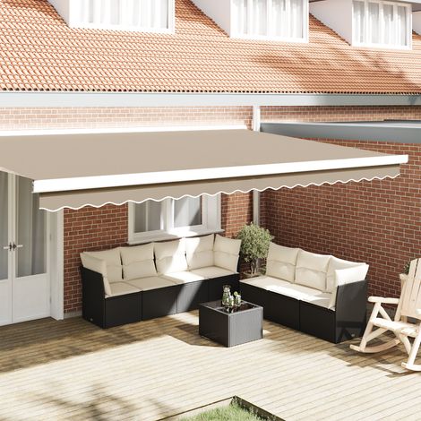 vidaXL Awning Valance Replacement for 5 m Beige Polyester