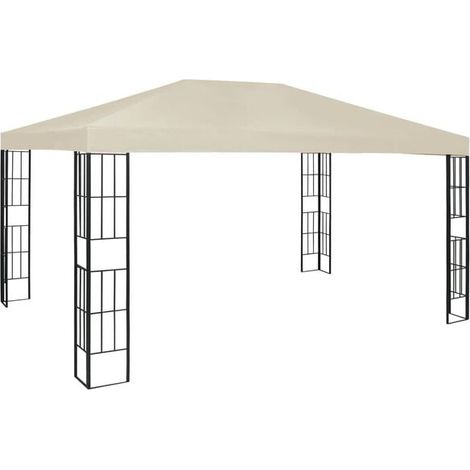 gazebo couleur crème de 3 x 4 mètres (1/5)