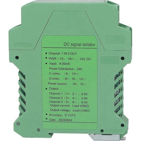 Stromsignal-Isolator-Transmitter 1 Eingang 3 Ausgänge DC-Signalaufbereiter Strom-Spannungs-Transmitter für