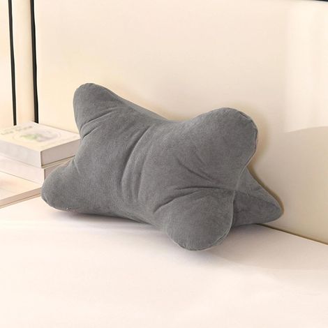 Le Coussin De Lecture, Das Flexible Lesekissen, Forme Ergonomique, pour Soutien du Lombaire, Coussin Support Livre, Tablette, Oreiller de Soutien en Form d'Os Lavable, pour Assis, Couché(Gris) (1/5)