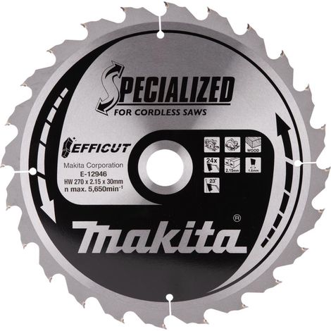 Makita E-12946 hoja de sierra circular 270 mm 24 dientes (1/4)