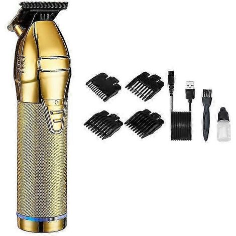 Tondeuse à cheveux sans fil pour homme avec sabots de guidage (3/6/9/12 mm) (dorée) (1/4)