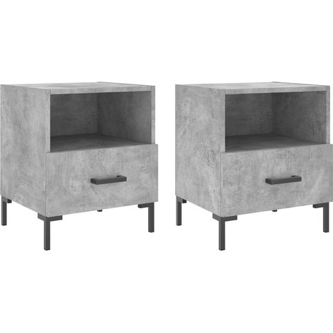 Maison Exclusive - Comodini 2 pz Grigio Cemento 40x35x47,5 cm in Legno Multistrato