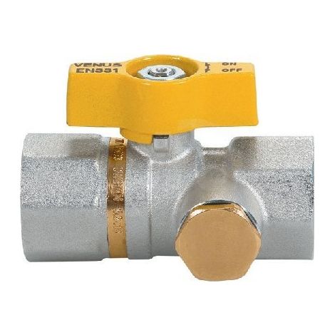 EFFEBI Venus 1071 Valvola Sfera Squadra Ø1" Femmina/Femmina Con Farfalla Giallo - 1071G206