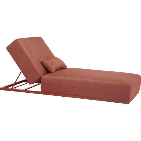 Oviala – Transat bain de soleil inclinable 5 positions – Structure en aluminium – Rembourrage en éponge à séchage rapide – Dimensions 213x90 cm