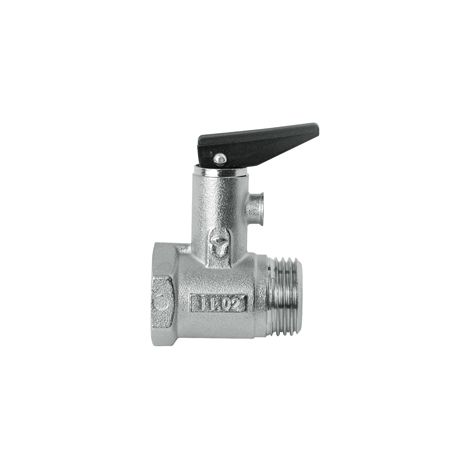 VALVOLA DI SICUREZZA SCALDACQUA CON LEVA 1/2" M.F.