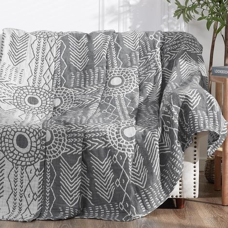 Leichte Musselin-Decke im indisch-bohemischen Stil für Schlafsofas (Einzelgröße, 150 x 200 cm) (1/5)