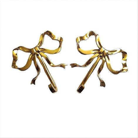 Set aus 2 Messing-Wandhaken mit Schleife für Handtücher und Bademäntel, Größe L. (1/5)