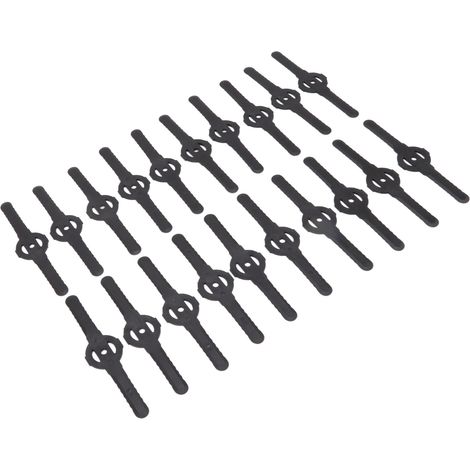 20 Stück Kunststoff-Rasenmähermesser für Garten, Zubehör für elektrische Trimmer, lange schwarze Messer (1/5)