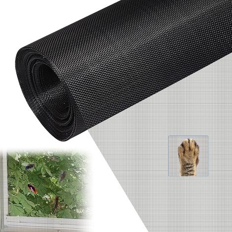 Mosquitera para ventanas, resistente a los rayos UV, lavable, resistente al desgarro, adecuada para ventanas y puertas, 120 x 250 cm.