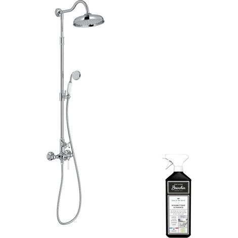 Colonne de douche JACOB DELAFON Cléo 1889 Chrome + nettoyant Briochin (1/5)