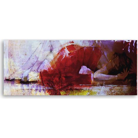 Tableau sur toile Femme en robe rouge 90x30 (1/5)
