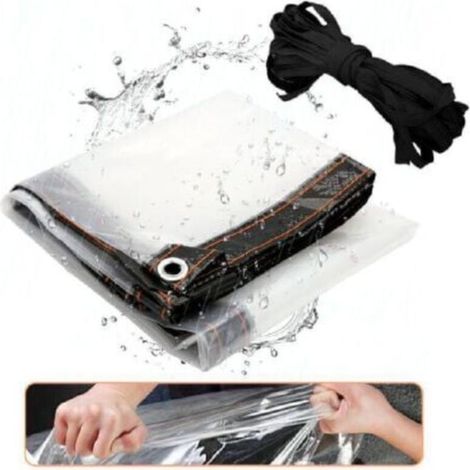 Bâche Transparente Bâche armée translucide Bâche de Protection Imperméable avec Oeillets 3x6m (1/5)