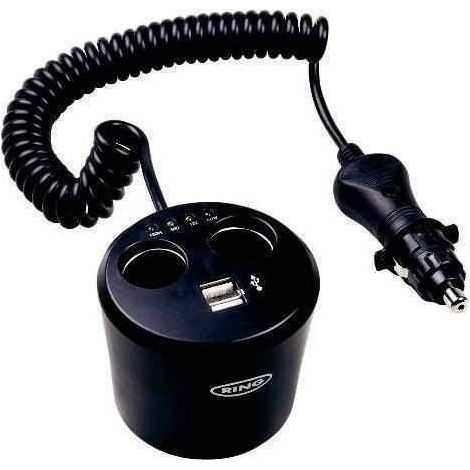 Double prise allume-cigare + 2 prises USB 5V 0.5V A pour camping-car (1/2)
