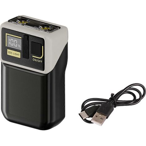 Kleine, leistungsstarke LED-Taschenlampe mit Clip, 180° drehbarer Kopf, 380 lm, USB-Anschluss (1/5)