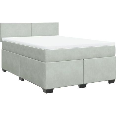 Maison Exclusive - Boxspringbett mit Matratze Hellgrau 140x190 cm