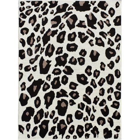 Tapis berbère rectangulaire 160x230 cm – Motif léopard beige et marron – Poils ras en polypropylène – Antistatique et hydrofuge – Unamourdetapis (1/5)