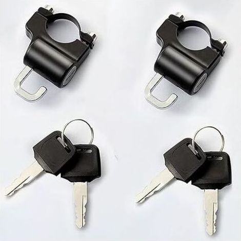 Cadenas de casque de moto, 2 PCS Cadenas de sécurité universel pour casque de moto Crochet de moto avec 4 clés pour moto, vélo, scooter (22-28 mm) (1/5)