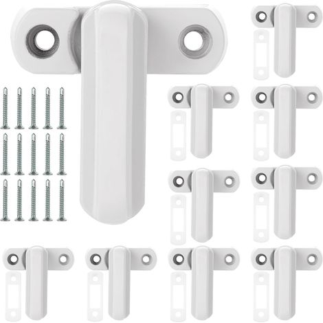 Confezione da 10 serrature di sicurezza antifurto in metallo bianco per finestre - Serrature di sicurezza per bambini (1/5)