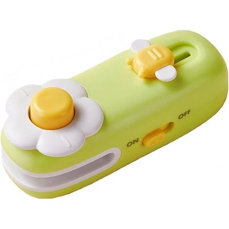 Mini machine à sceller magnétique, scelleuse thermique rechargeable, cutter intégré, design mignon et ludique, scellage facile. (1/4)