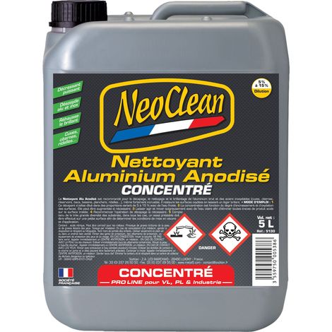 Nettoyant aluminium anodisé concentré - bidon de 5 litres - Ce produit de marque NEOCLEAN est neuf.